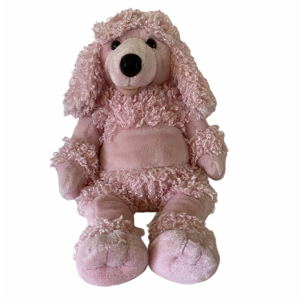 Build A Bear Pink French Poodle Dog Curly Hair Sound Plush Tongue Out 18"